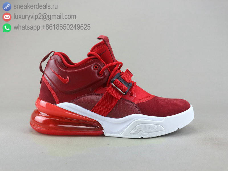 NIKE AIR FORCE 270 RED WHITE LEATHER MEN RUNNING SHOES